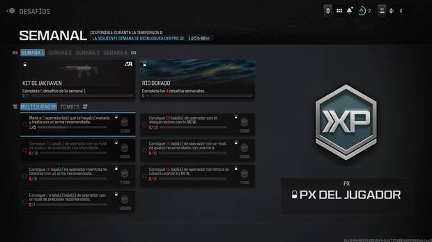 Call of Duty Modern Warfare 3 (2023) - Completar desafíos para ganar PX rápidamente