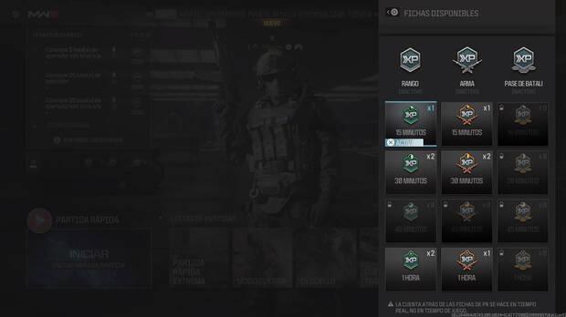 Call of Duty Modern Warfare 3 (2023) - Usa fichas de PX dobles para subir de nivel más rápido