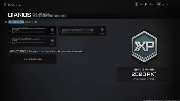 Call of Duty Modern Warfare 3 (2023) - Completar desafíos diarios para ganar PX