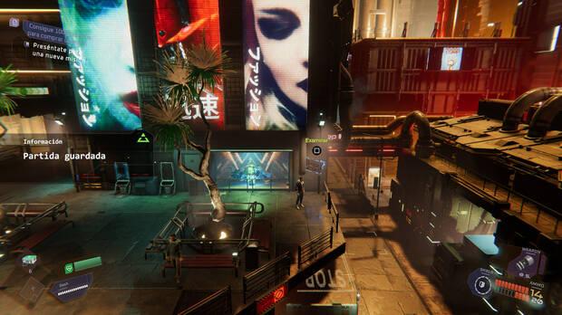 La ambientaci�n ciberpunk es de lo mejor del juego, aunque los problemas t�cnicos tiran por tierra muchas de sus virtudes.