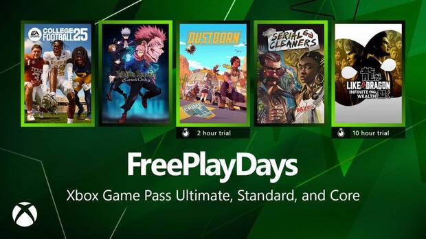 Juegos gratis de esta semana en los Free Play Days de Xbox.