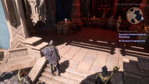 Dragon Age: The Veilguard - Un alijo oculto: nota sobre la ubicación del bar en una de las tiendas de la plaza