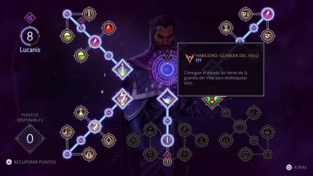 Dragon Age: The Veilguard - Árbol de habilidade de Lucanis con la Habilidad: Guardia del Velo bloqueada