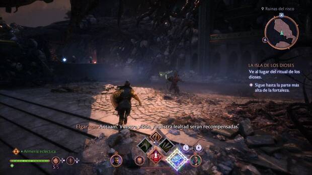 Dragon Age: The Veilguard - La isla de los dioses: antaam de elgar'nan en las ruinas del risco