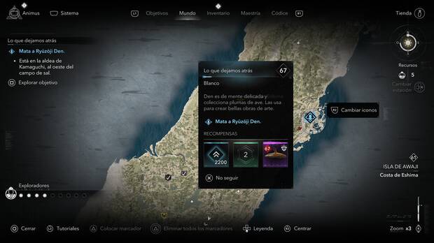 Assassin's Creed Shadows Las garras de Awaji - Localizacin del objetivo Ryuzoji Den de la organizacin Los espas de Yasuhira