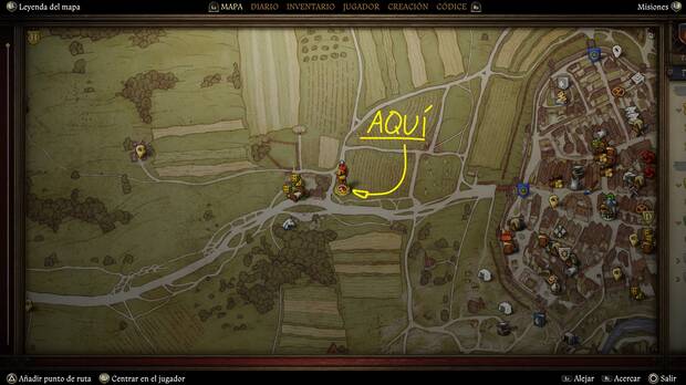 Kingdom Come: Deliverance 2 - Localización en el mapa de la solución al acertijo extraño de la misión Al servicio del gremio