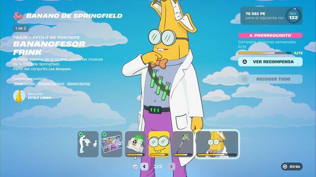 Fornite Battle Royale - Pgina de desbloqueo del skin secreto del Bananofesor Frink