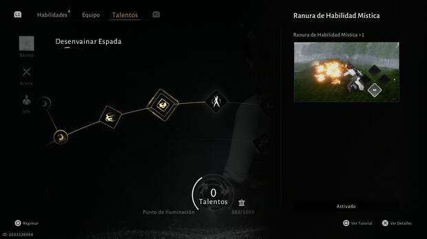 Where Winds Meet - Habilidades Místicas, menú de Talentos con nuevas ranuras de Habilidad Mística