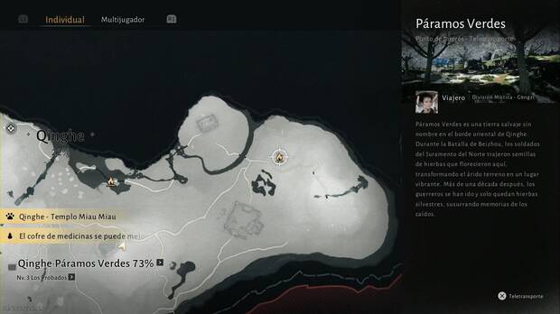 Where Winds Meet - Habilidades Místicas, ubicación del Viajero de los Páramos Verdes en Qinghe