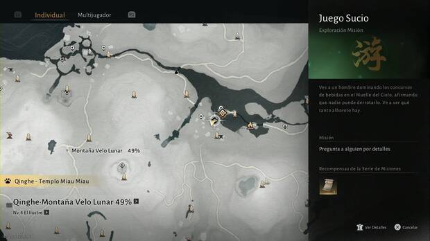 Where Winds Meet - Habilidades Místicas, ubicación de la misión Juego Sucio