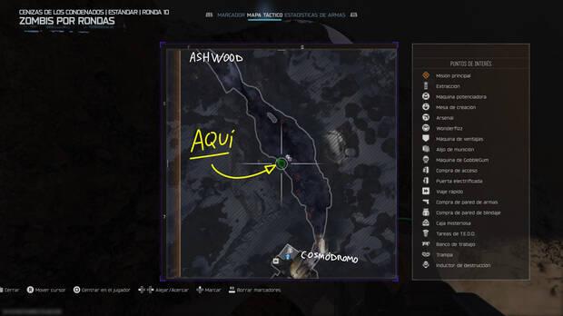 Call of Duty: Black Ops 7 Zombis - Localizacin en el mapa del inicio del easter egg de Dempsey