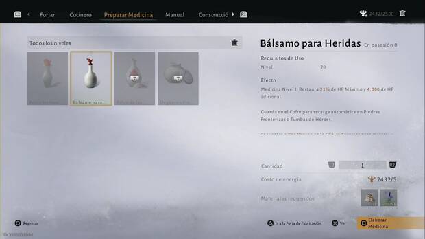 Where Winds Meet - Cmo llevar ms medicinas, men de elaboracin de medicinas