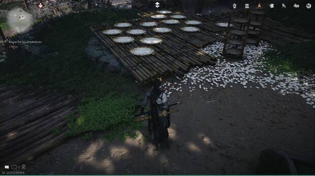 Where Winds Meet - Oleada Oscura de Qinghe, punto donde debe aparecer Yimo, junto a los tamices de arroz