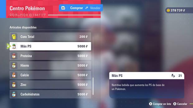 Leyendas Pokémon Z-A - Dar Vitaminas a tus Pokémon para mejorar EV's