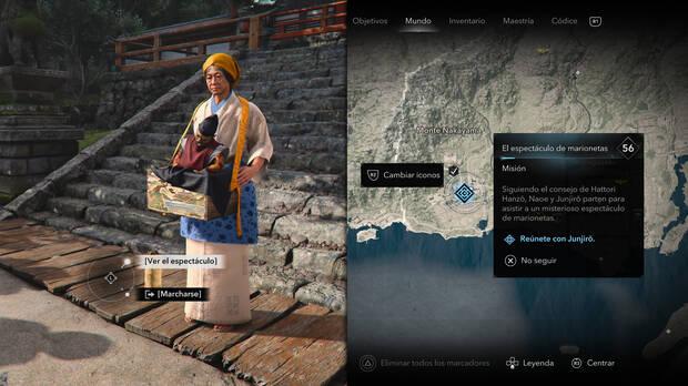 Assassin's Creed Shadows - Localización de la misión El espectáculo de marionetas