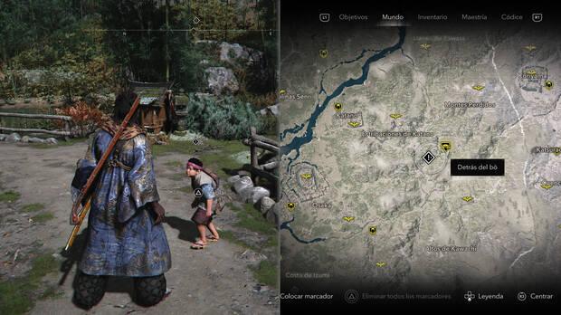 Assassin's Creed Shadows - Localizacin de la misin Detrs del bō