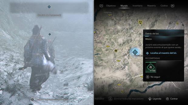 Assassin's Creed Shadows - Localizacin donde encontrar al maestro del bō en la misin Detrs del bō