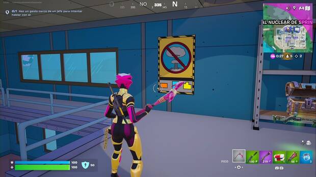 Los mejores easter eggs de Los Simpson en Fortnite - psters con los smbolos correctos para evitar la fusin del ncleo