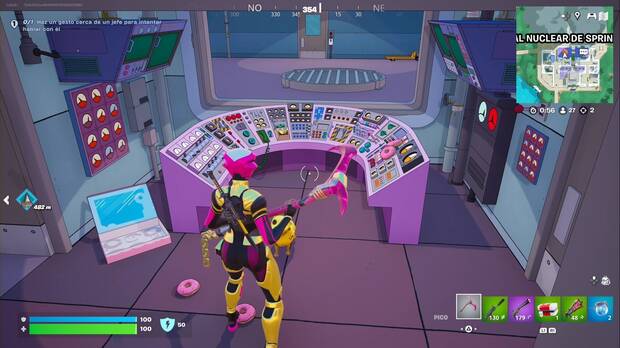 Los mejores easter eggs de Los Simpson en Fortnite - Consola de control de la sala de seguridad de la central nuclear de Springfield