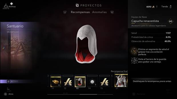 Assassin's Creed Shadows - Cómo conseguir la Capucha renacentista de Ezio