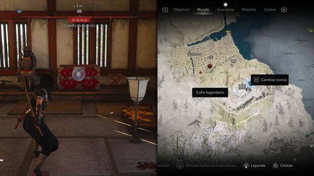 Assassin's Creed Shadows - Localizacin del cofre legendario en Awaji - Castillo de Sumoto