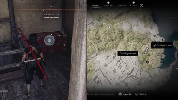 Assassin's Creed Shadows - Localizacin del cofre legendario en Awaji - Castillo de Yura