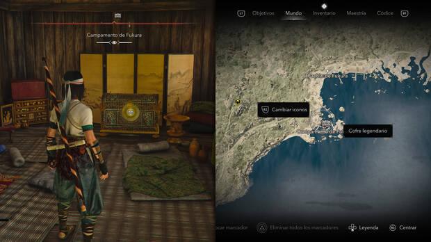Assassin's Creed Shadows - Localizacin del cofre legendario en Awaji - Campamento de Fukura