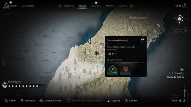 Assassin's Creed Shadows - Localizacin del Santuario de Izanagi en la isla Awaji