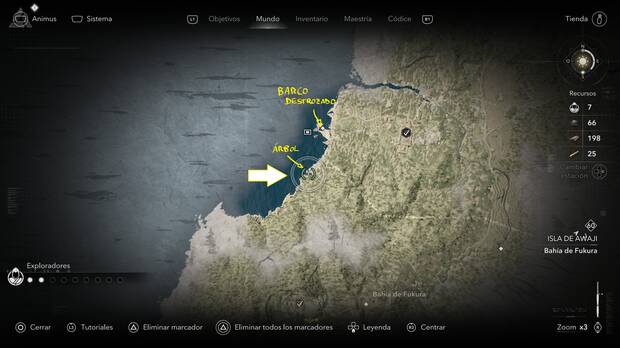 Assassin's Creed Shadows - Localizacin en el mapa del tesoro del secreto de Yasuhira