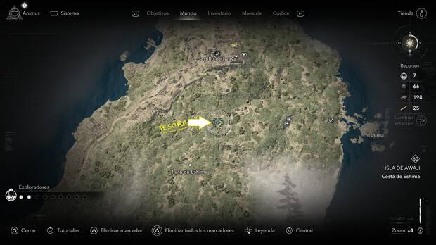 Assassin's Creed Shadows - Localizacin en el mapa del tesoro del recuerdo de Nowaki