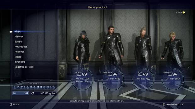 Final Fantasy XV subir de nivel