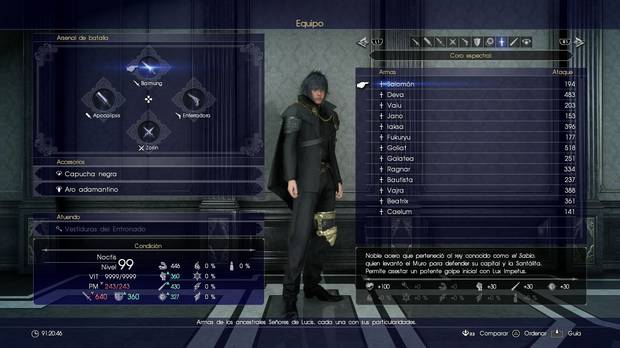 Armas ancestrales en Final Fantasy XV