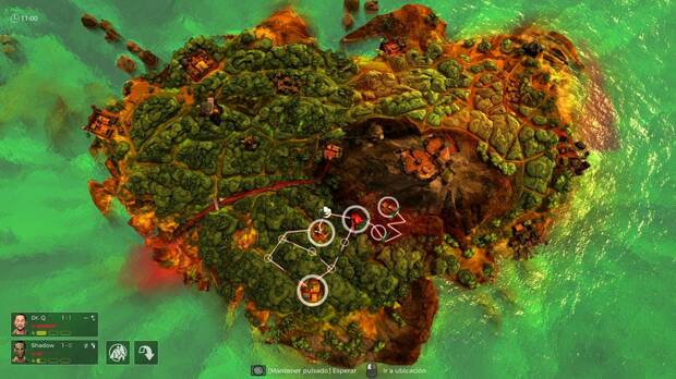 El mapa entre misiones es otro tablero de juego diferente, en el que tambi�n tenemos turnos y el enemigo nos persigue, por lo que tendremos que gestionar bien nuestros movimientos y descansos para no ser cazados por nuestros rivales.