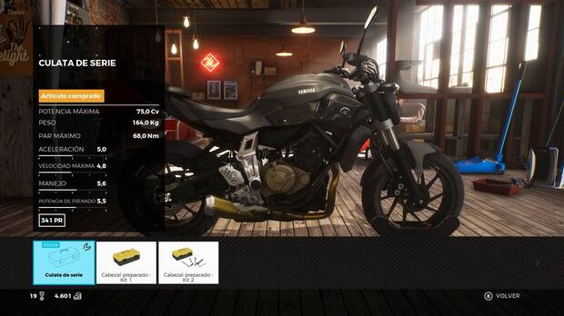 Se incluyen más de 500 componentes para personalizar y mejorar las motos.