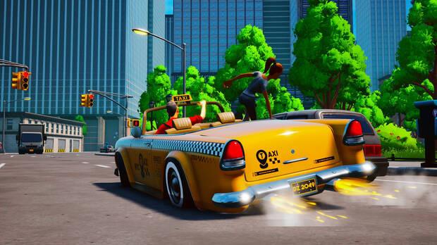 Captura gameplay de Taxi Chaos, sucesor espiritual de Crazy Taxi.