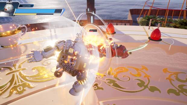 Los mechas son los grandes protagonistas de este atípico arcade de lucha de jugabilidad 3D.