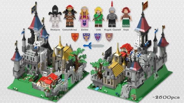 Piezas del set de LEGO de The Legend of Zelda.