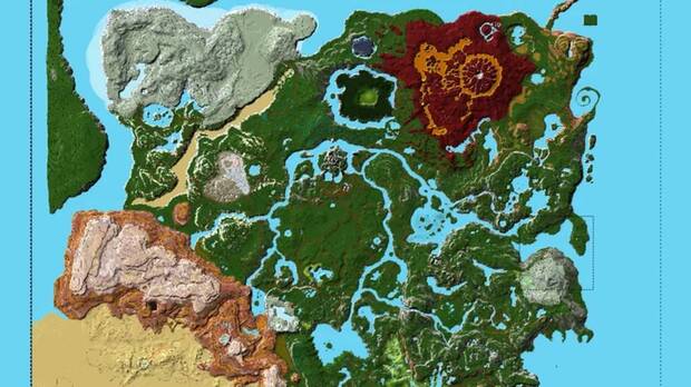 Mapa de Zelda: BOTW en Minecraft.