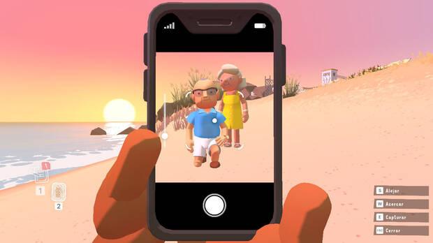 Una de las primeras cosas que tenemos que hacer en el juego es fotografiar a nuestros abuelos en la playa.