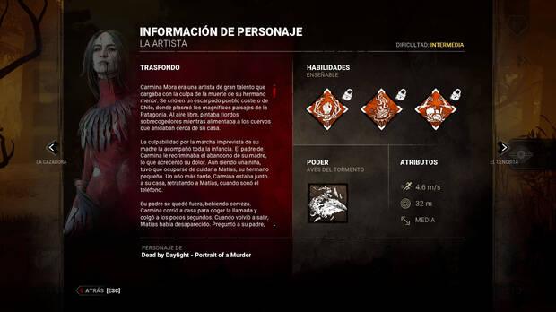 Dead by Daylight - Información y detalles del asesino La Artista (Carmina Mora)