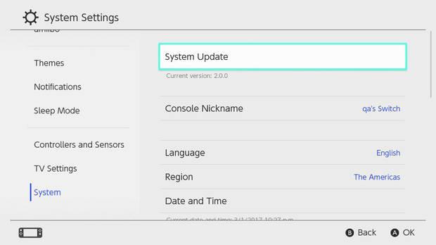 Nintendo Switch nuevo firmware 13.2.0