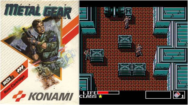 Carátula y captura de Metal Gear de MSX