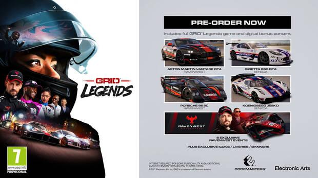 Contenido adicional por la reserva de GRID Legends.