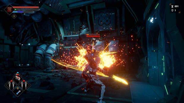 El combate est� claramente inspirado en 'Dark Souls' y nos gusta mucho la facilidad y lo din�mico que es cambiar entre el combate cuerpo a cuerpo y el combate a distancia.