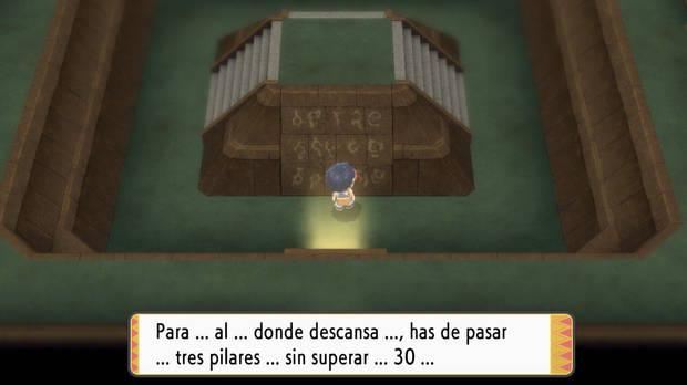 Pokémon Diamante Brillante y Pokémon Perla Reluciente - Mural con inscripción en la Cueva Retorno