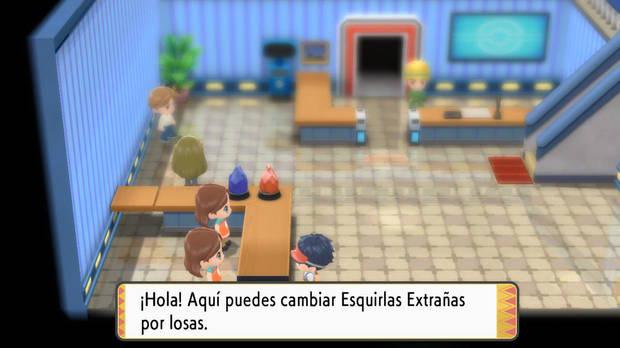 Pokémon Diamante Brillante y Pokémon Perla Reluciente - Intercambio de esquirlas por losas en el Parque Hansa