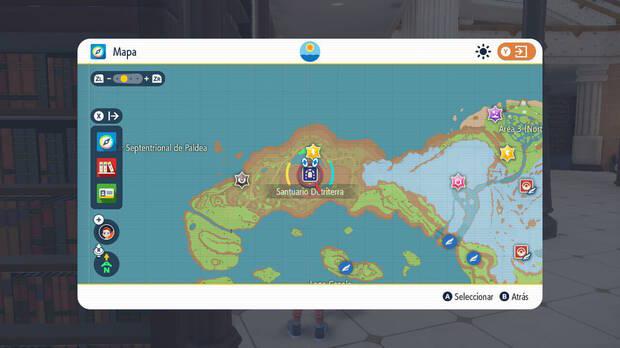 Pokémon Escarlata y Púrpura - Localización en el mapa del Pokémon legendario Ting-Lu y su santuario