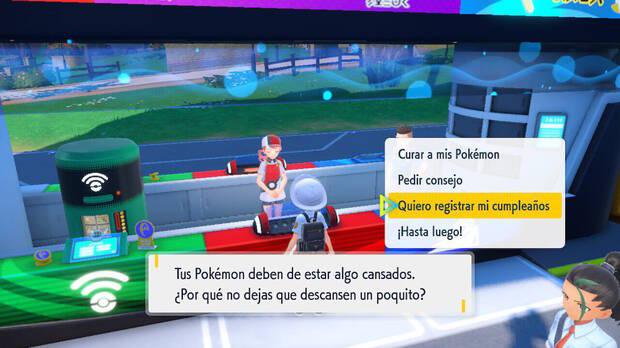 Pokémon Escarlata y Púrpura - Registrar el día de tu cumpleaños