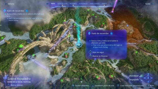 Avatar: Frontiers of Pandora - Vuelo de recuerdos: primer objetivo de la misión