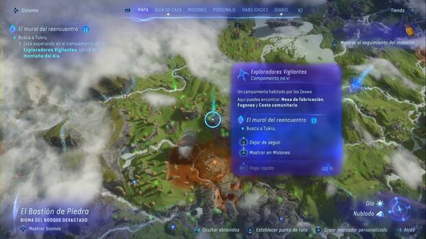 Avatar: Frontiers of Pandora - El mural del reencuentro: ubicación de Exploradores Vigilantes